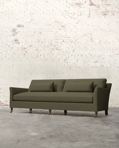 Alfie 97" Bench Sofa with Brass Casters