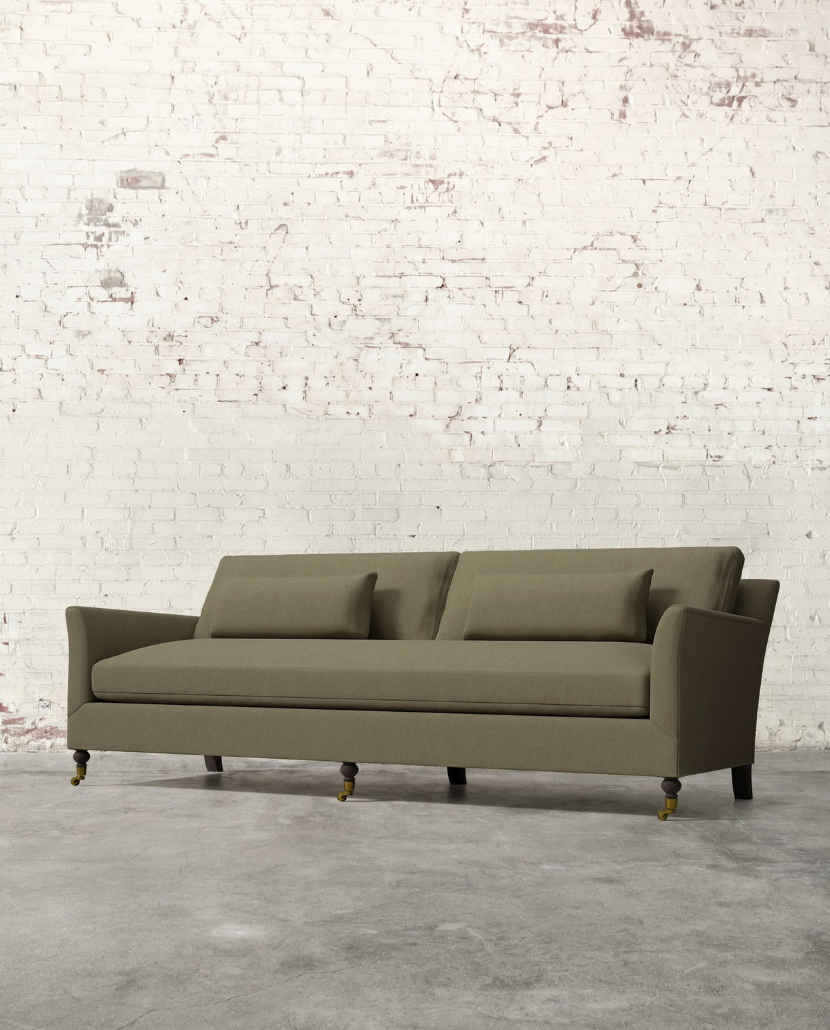 Alfie 97" Bench Sofa with Brass Casters