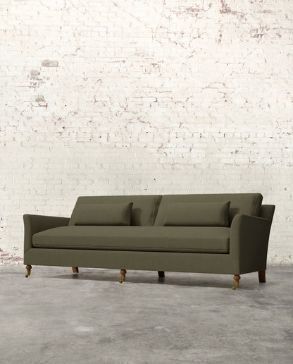 Alfie 97" Bench Sofa with Brass Casters