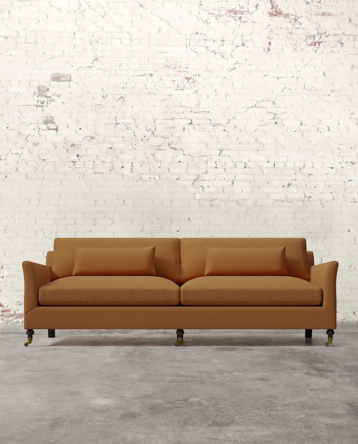 Alfie 97" Sofa with Brass Casters