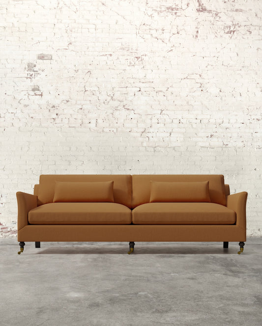 Alfie 97" Sofa with Brass Casters