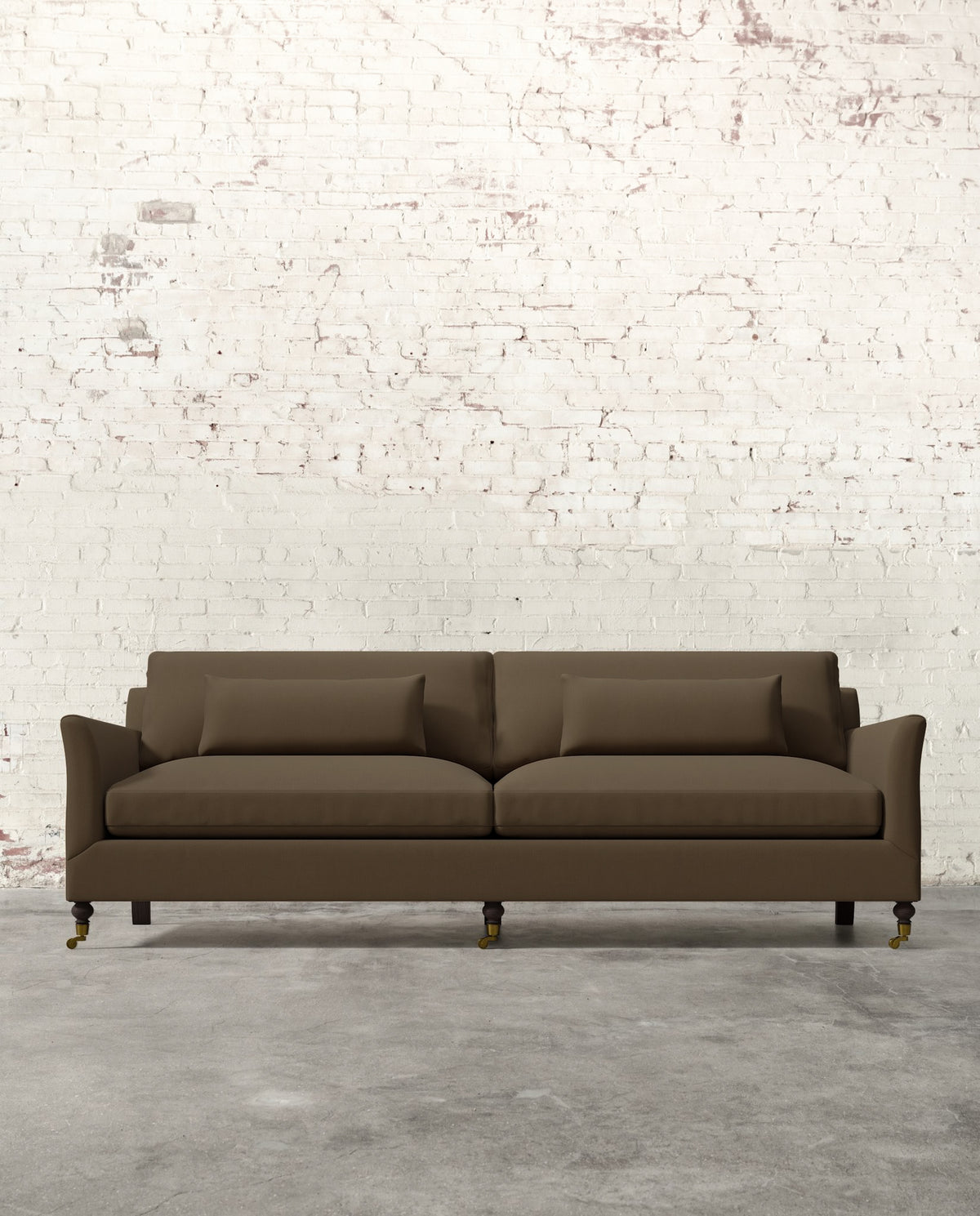 Alfie 97" Sofa with Brass Casters