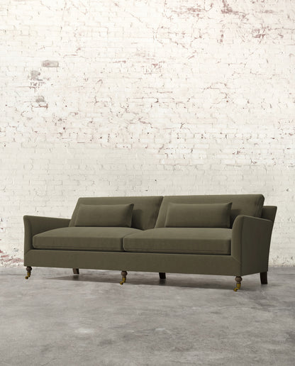 Alfie 97" Sofa with Brass Casters