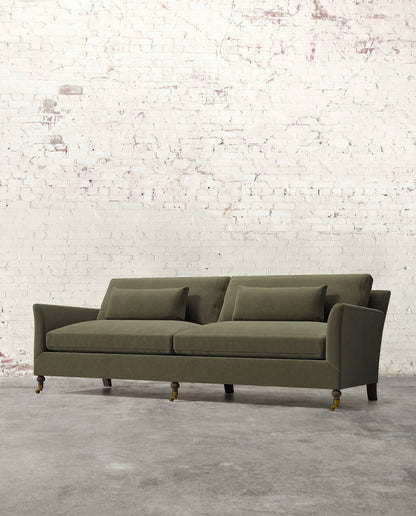 Alfie 97" Sofa with Brass Casters