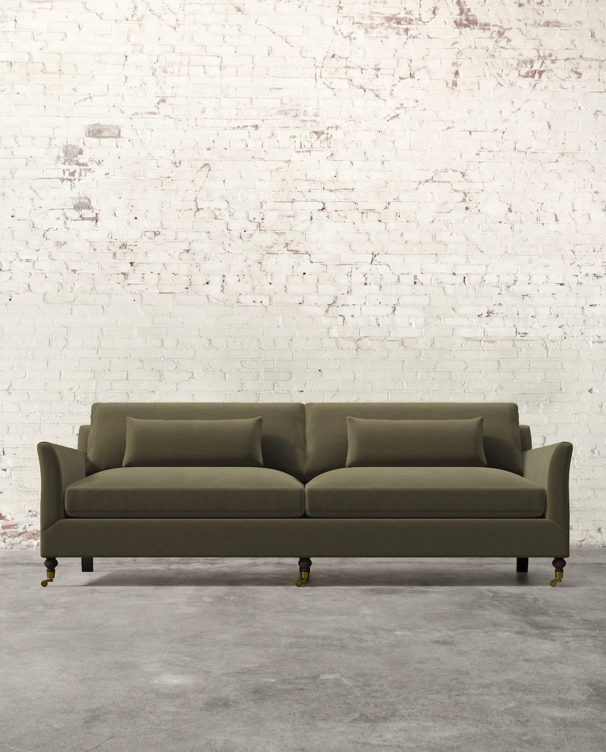 Alfie 97" Sofa with Brass Casters