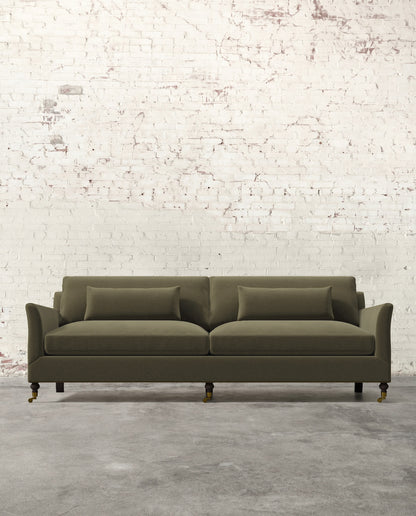 Alfie 97" Sofa with Brass Casters