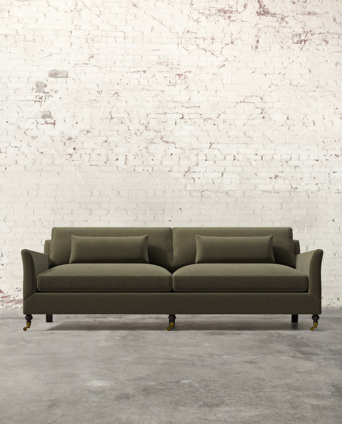 Alfie 97" Sofa with Brass Casters
