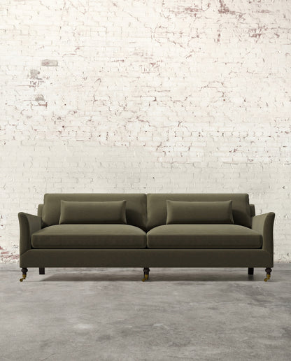 Alfie 97" Sofa with Brass Casters