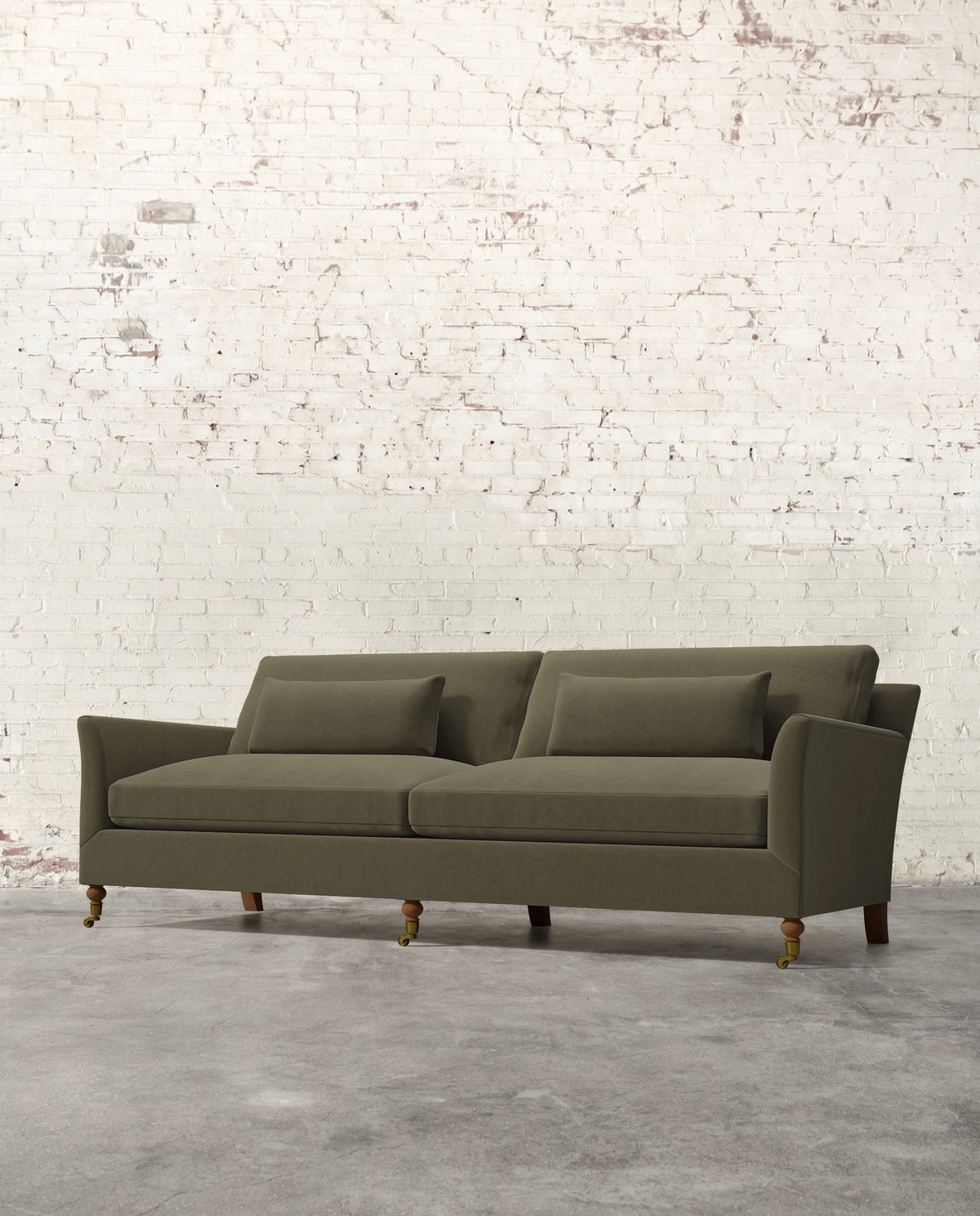 Alfie 97" Sofa with Brass Casters