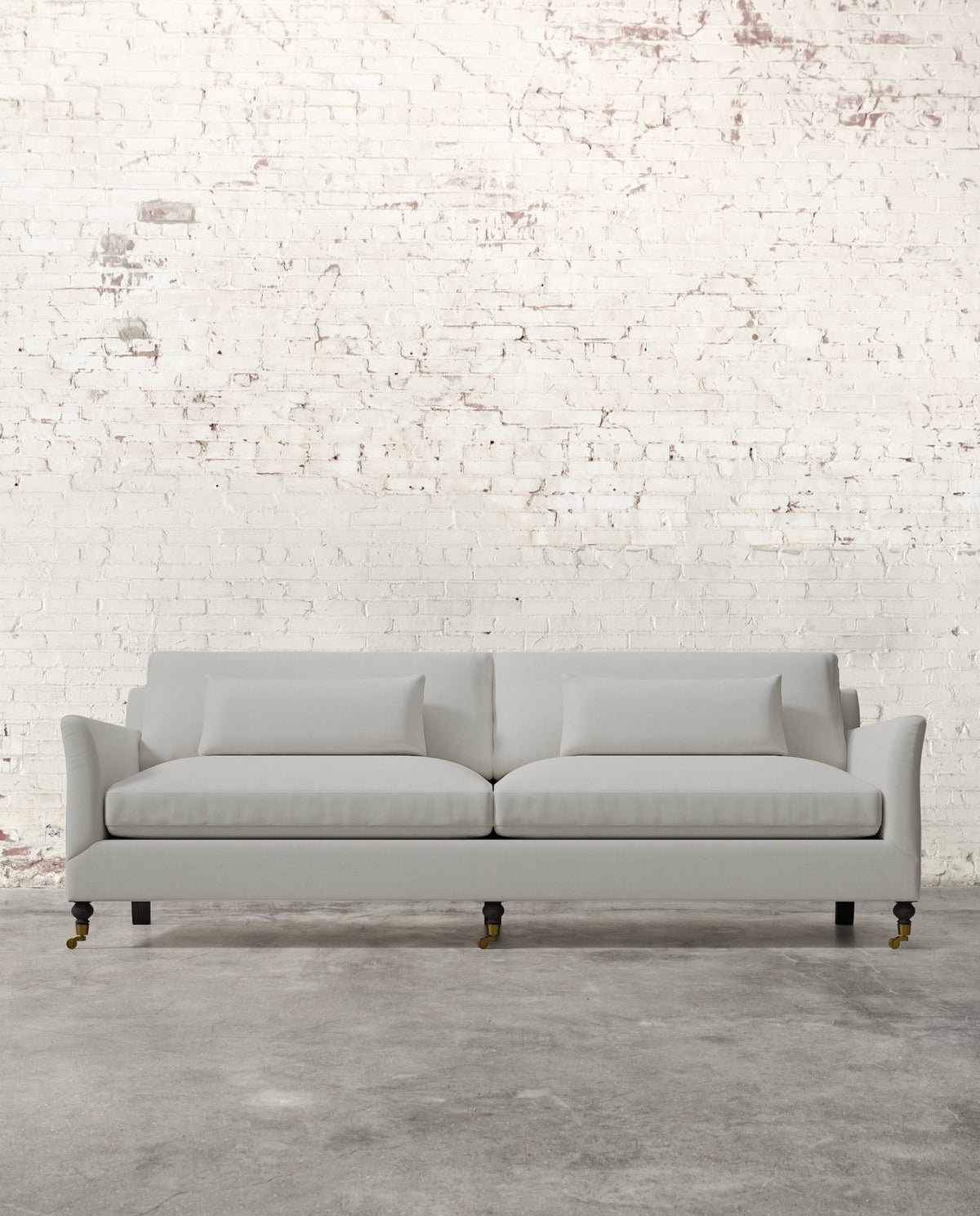 Alfie 97" Sofa with Brass Casters