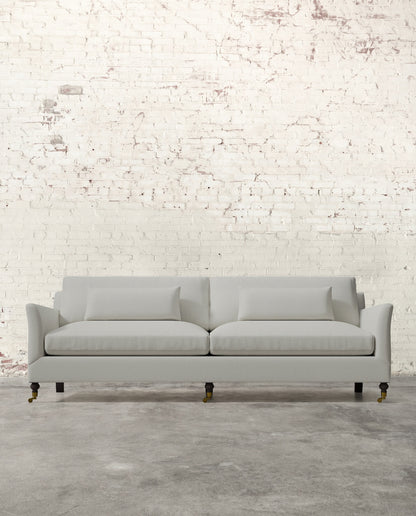 Alfie 97" Sofa with Brass Casters