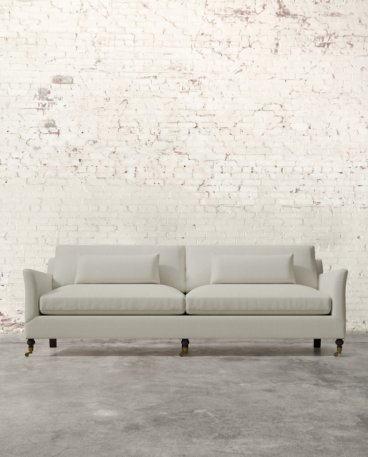 Alfie 97" Sofa with Brass Casters