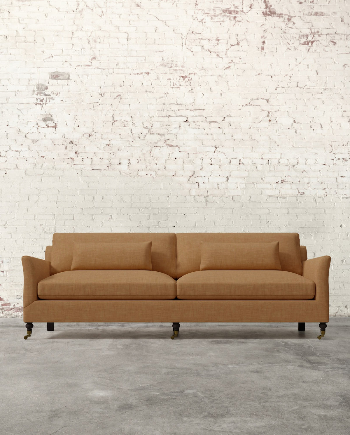 Alfie 97" Sofa with Brass Casters
