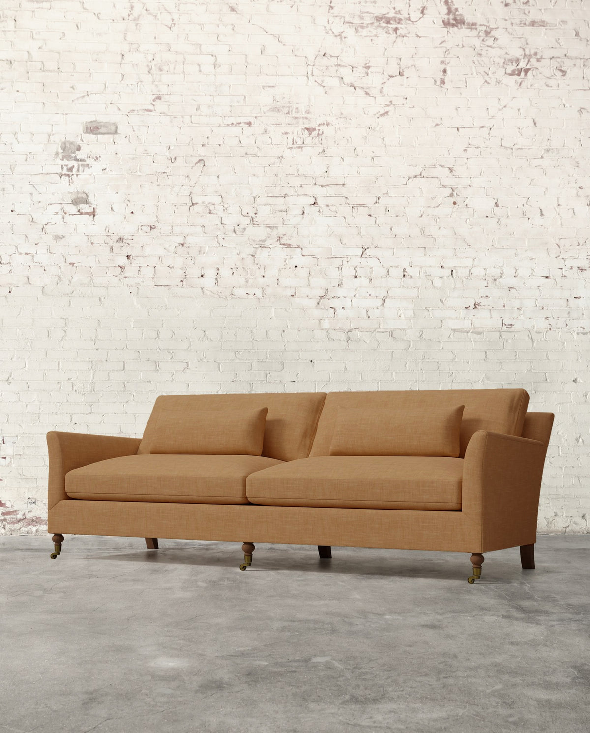 Alfie 97" Sofa with Brass Casters