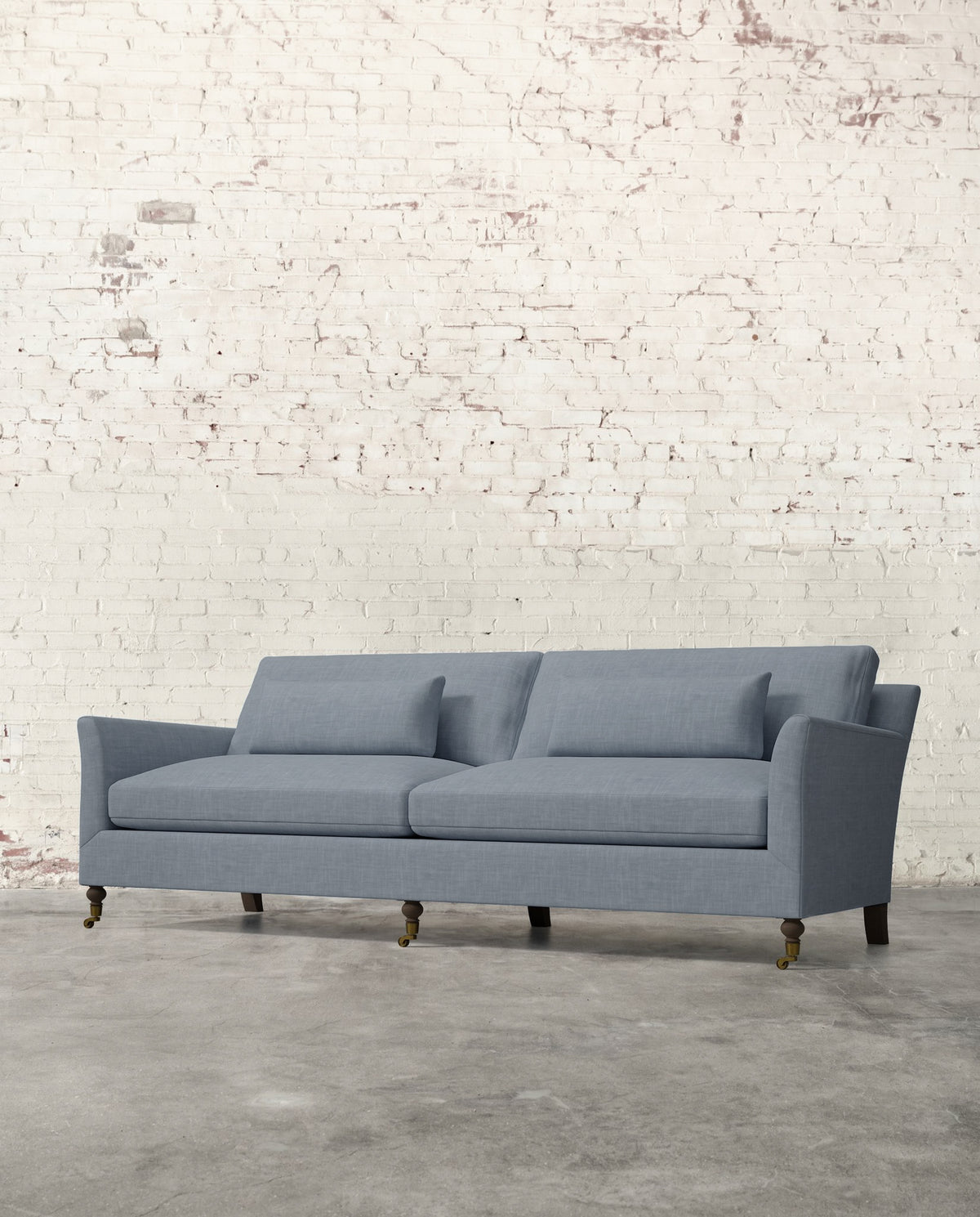 Alfie 97" Sofa with Brass Casters