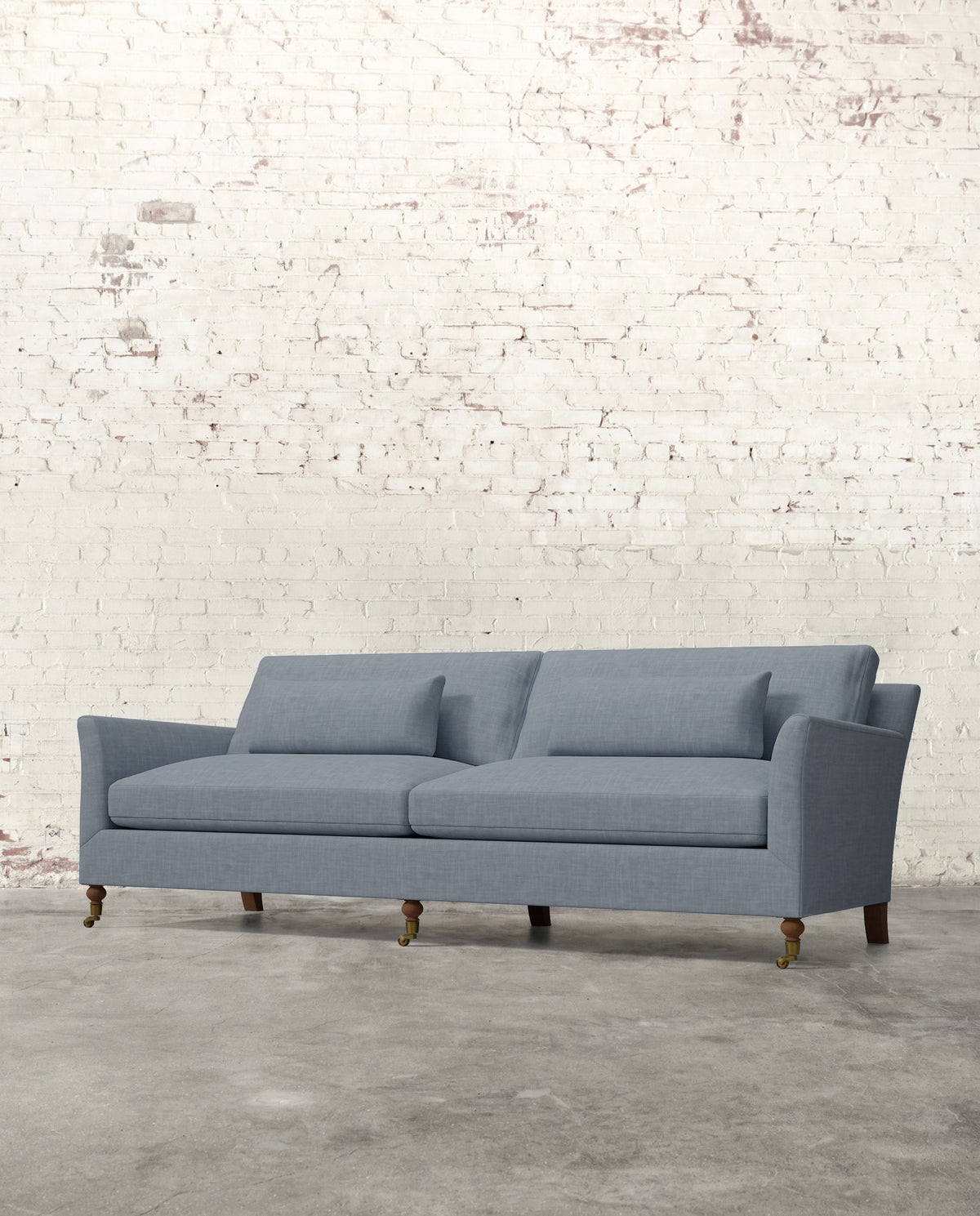 Alfie 97" Sofa with Brass Casters