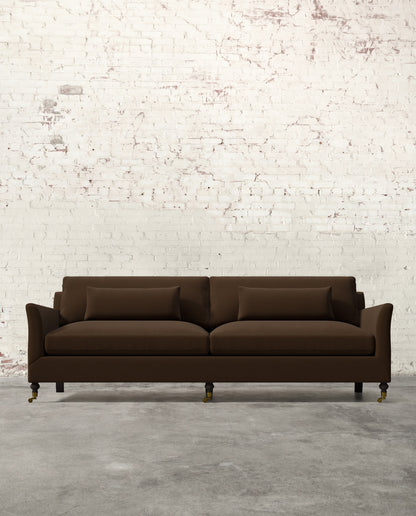 Alfie 97" Sofa with Brass Casters