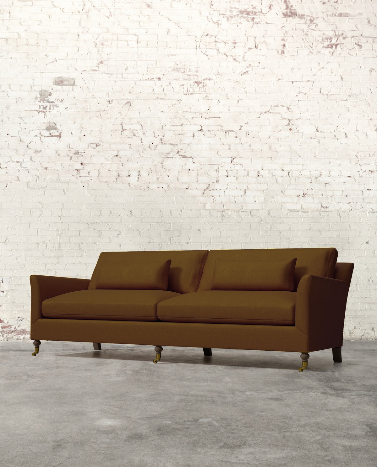 Alfie 97" Sofa with Brass Casters