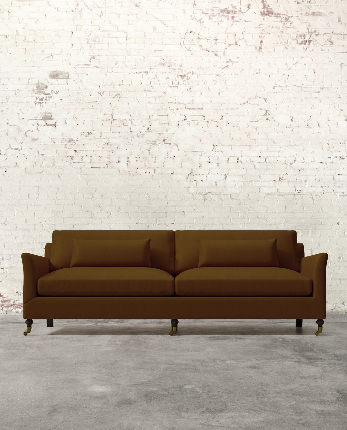 Alfie 97" Sofa with Brass Casters