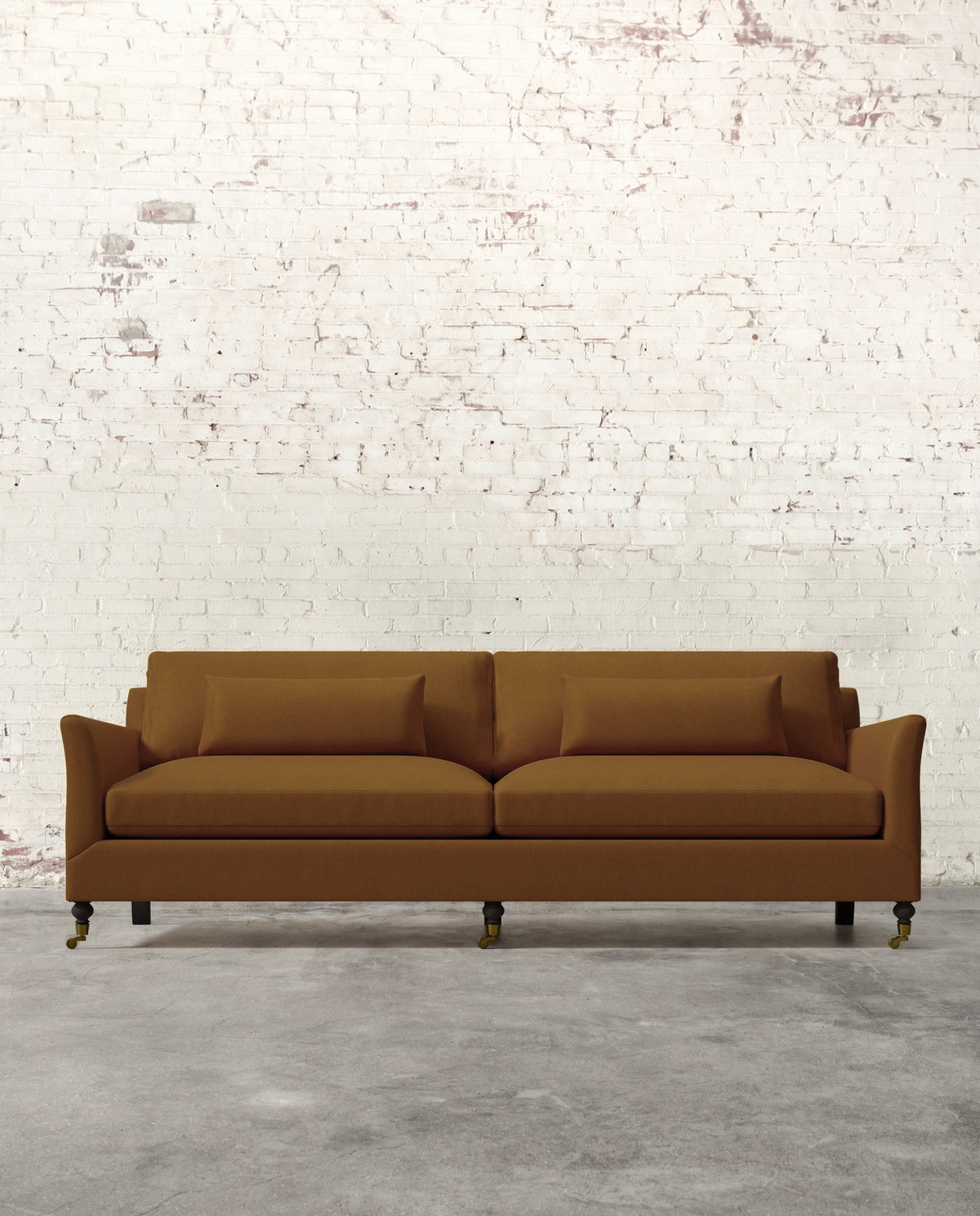 Alfie 97" Sofa with Brass Casters