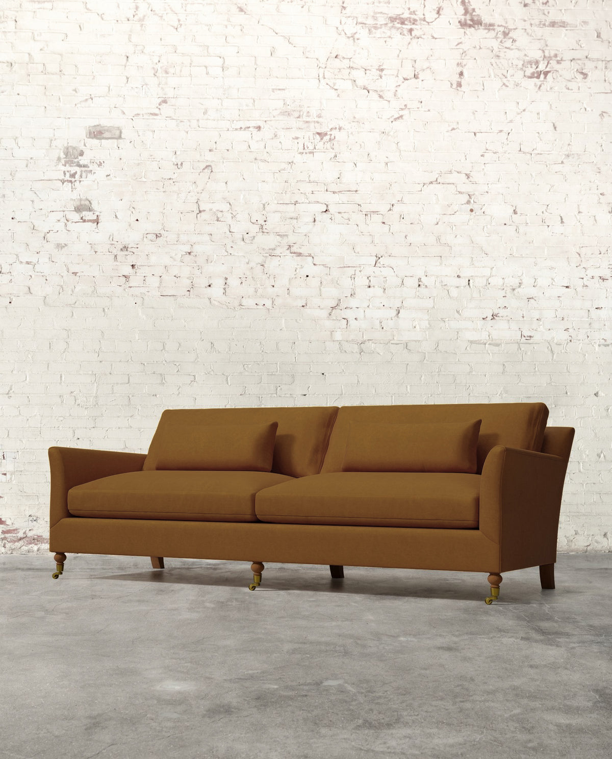 Alfie 97" Sofa with Brass Casters