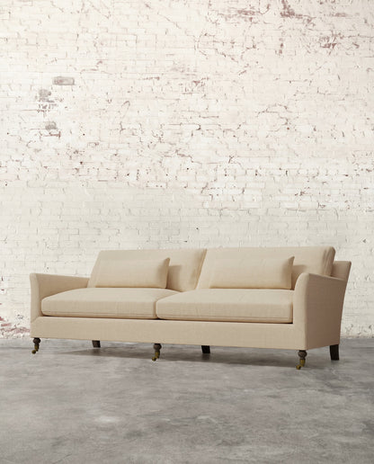 Alfie 97" Sofa with Brass Casters