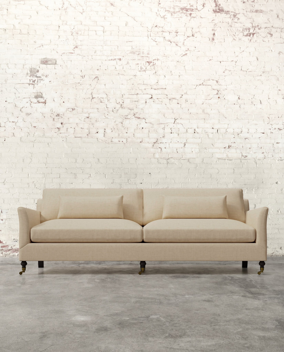 Alfie 97" Sofa with Brass Casters
