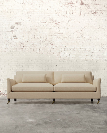 Alfie 97" Sofa with Brass Casters