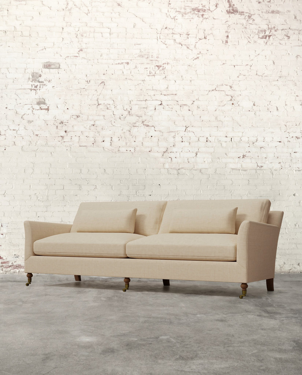 Alfie 97" Sofa with Brass Casters