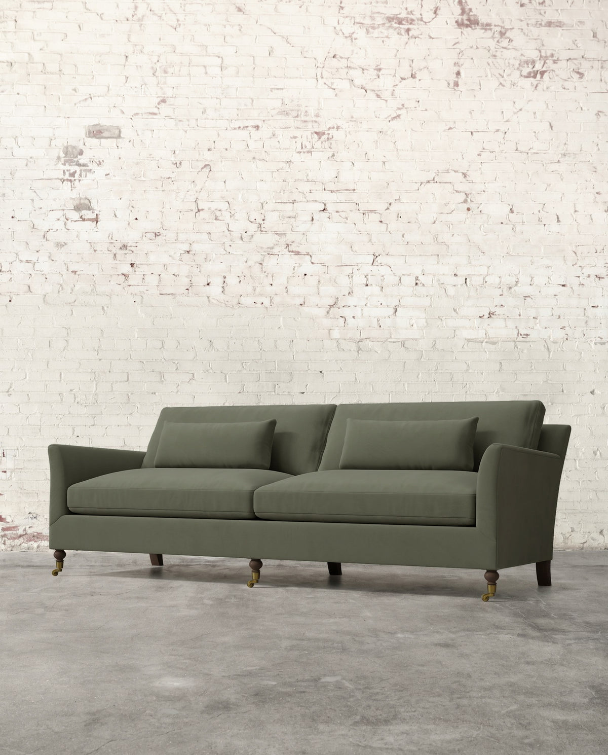 Alfie 97" Sofa with Brass Casters