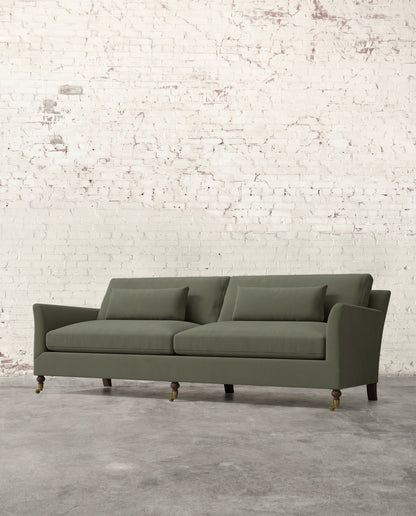 Alfie 97" Sofa with Brass Casters