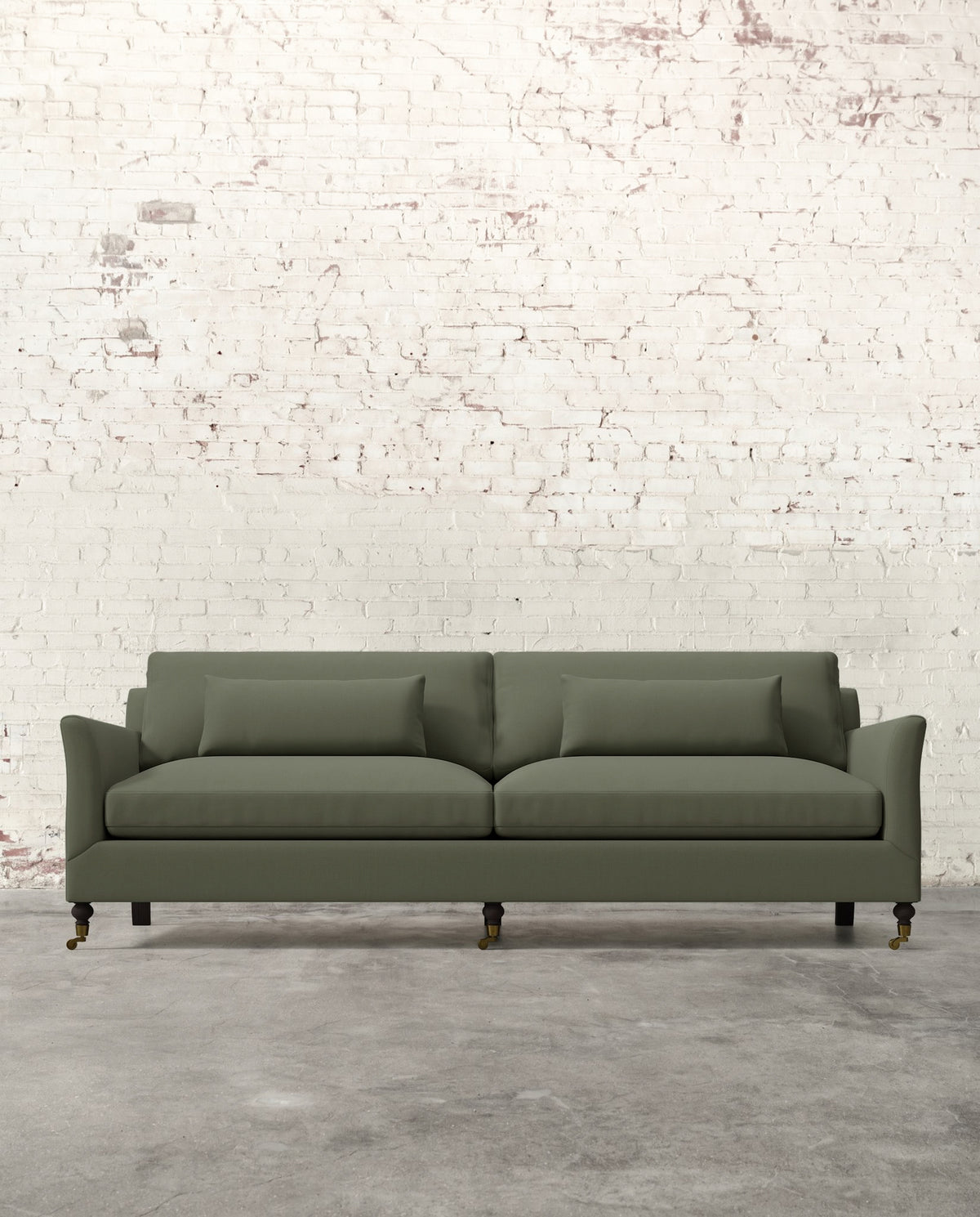 Alfie 97" Sofa with Brass Casters