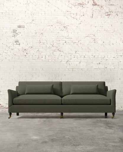 Alfie 97" Sofa with Brass Casters