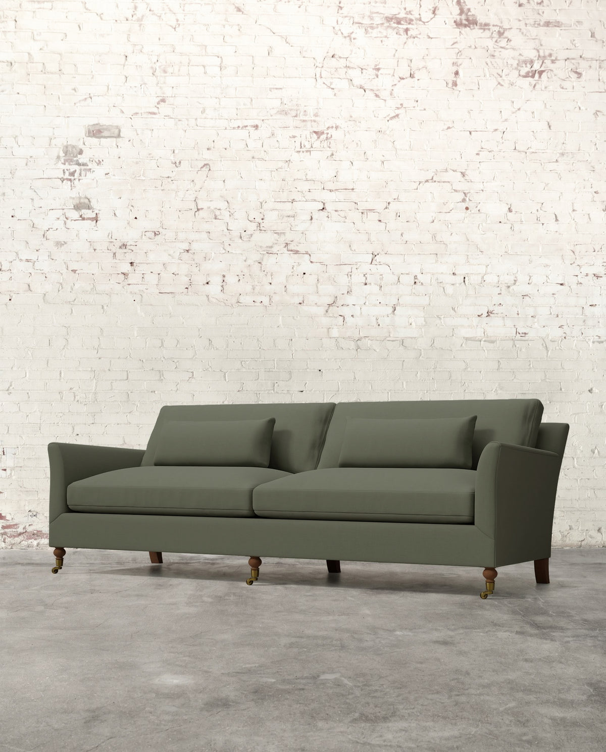 Alfie 97" Sofa with Brass Casters