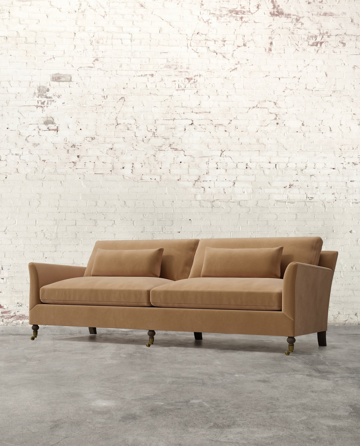 Alfie 97" Sofa with Brass Casters