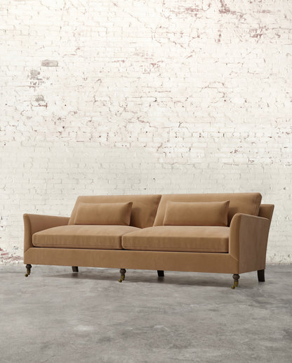 Alfie 97" Sofa with Brass Casters