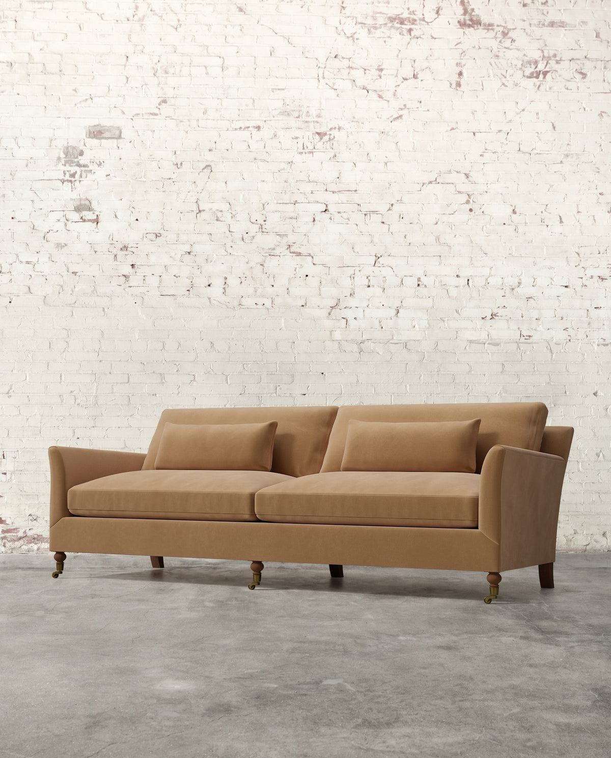 Alfie 97" Sofa with Brass Casters