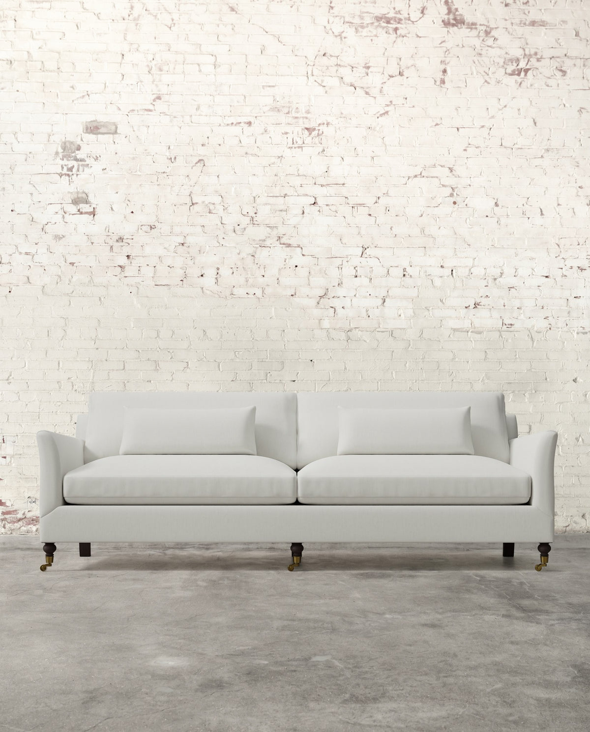 Alfie 97" Sofa with Brass Casters