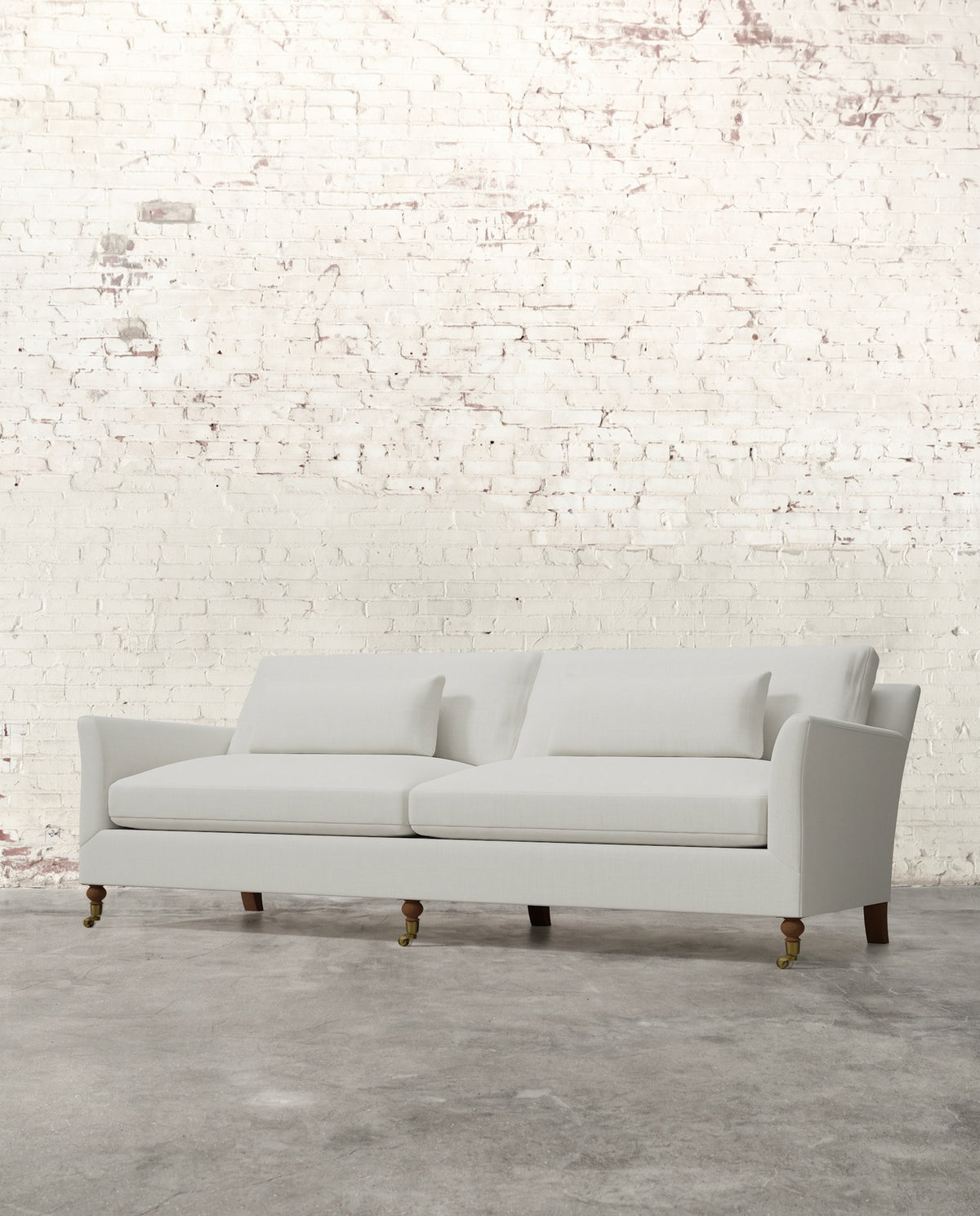 Alfie 97" Sofa with Brass Casters