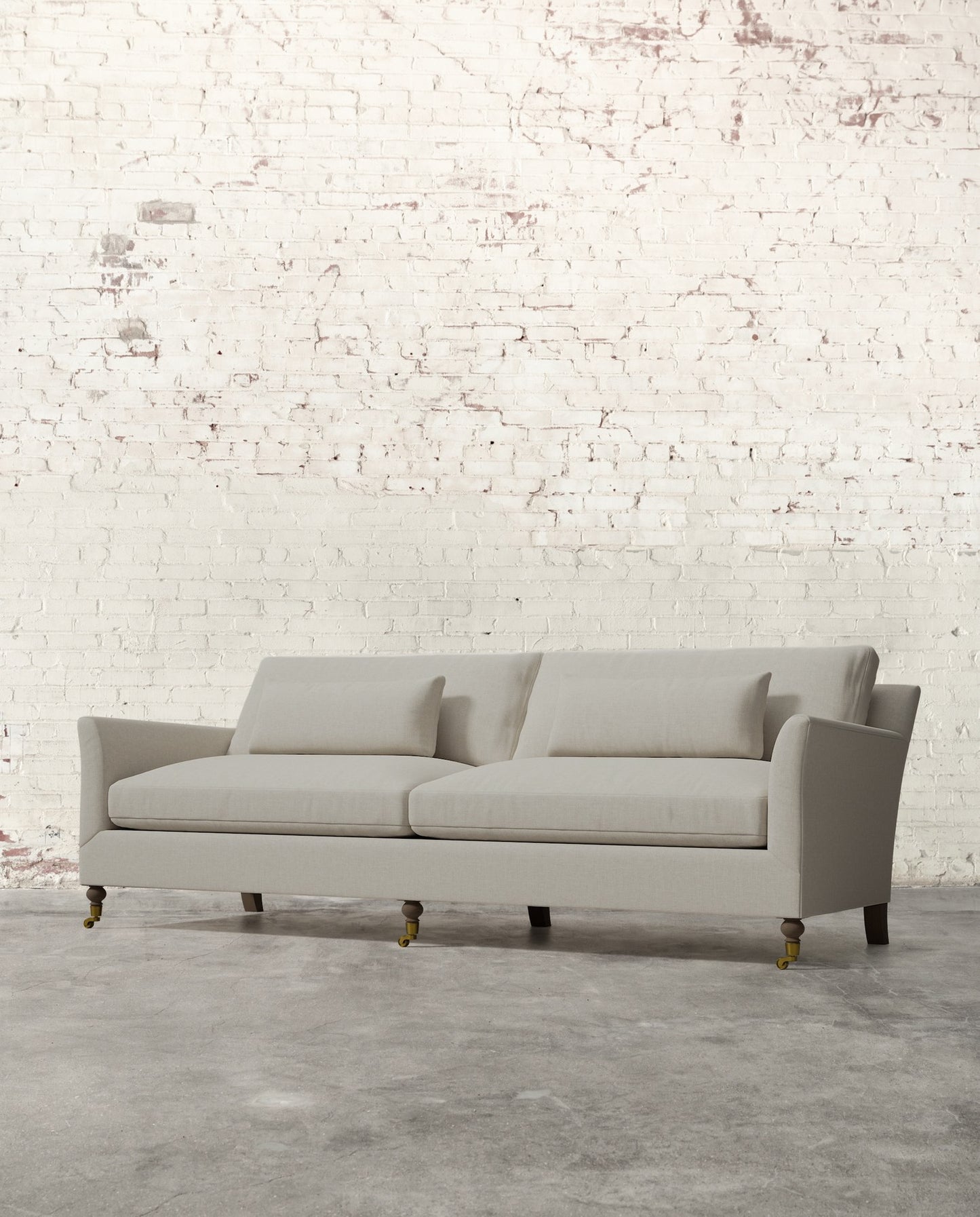 Alfie 97" Sofa with Brass Casters