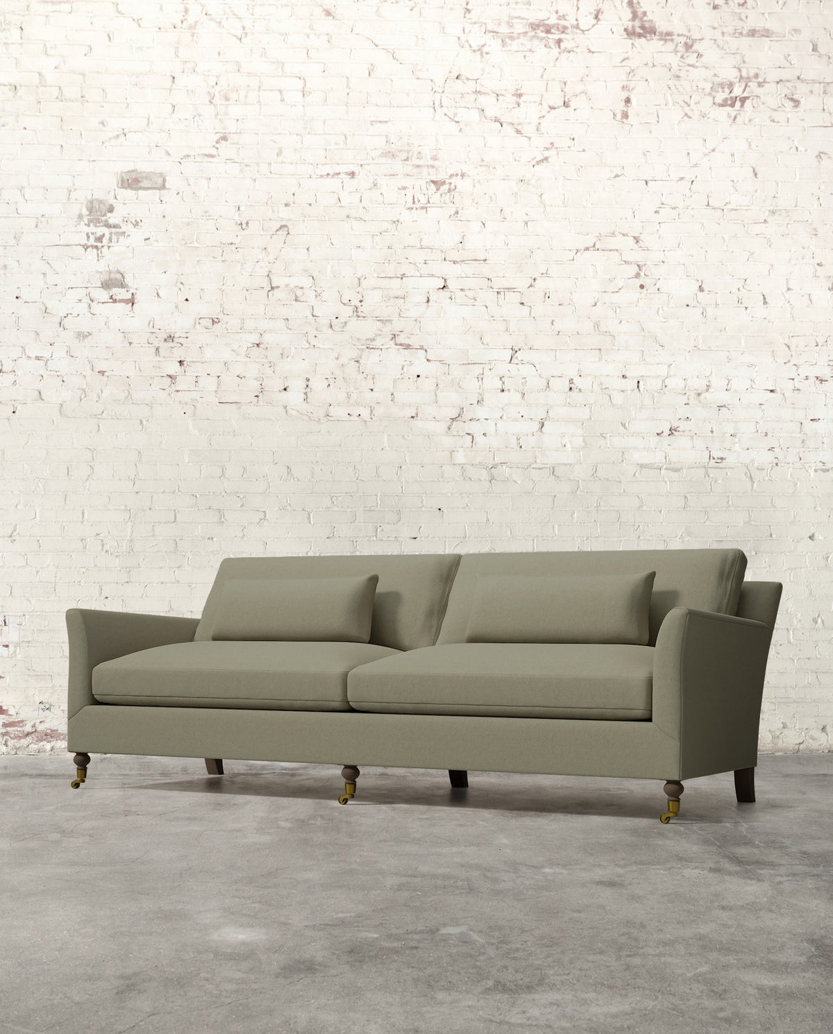 Alfie 97" Sofa with Brass Casters