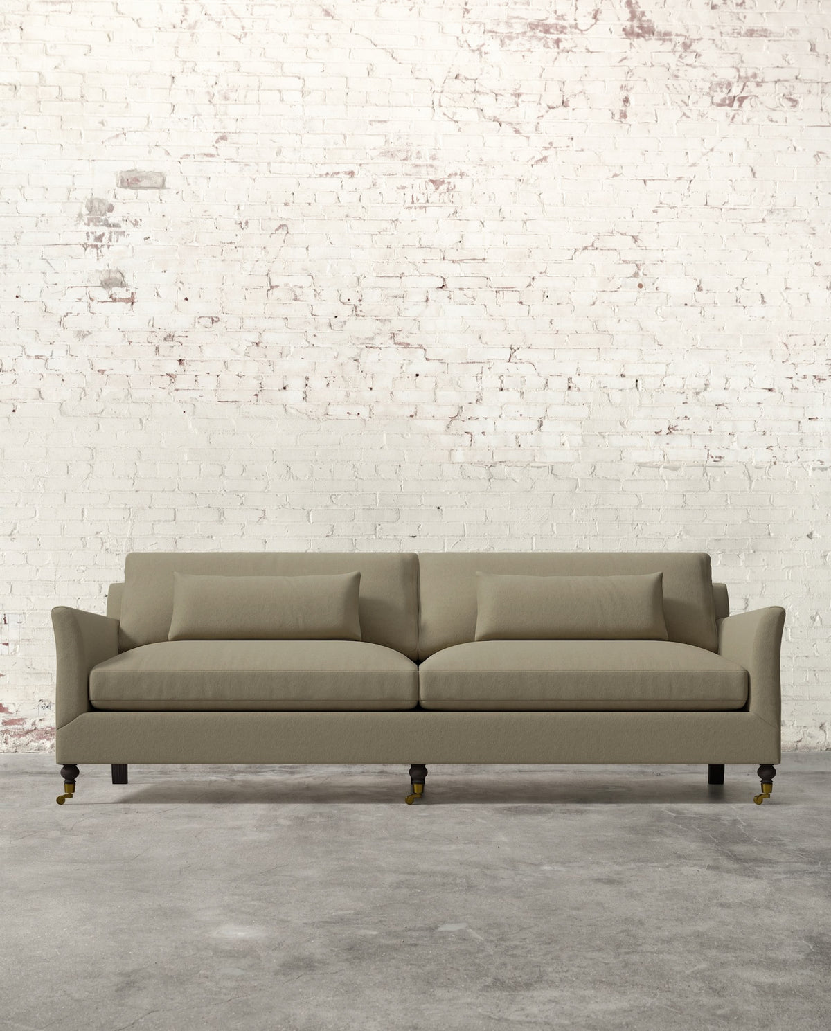 Alfie 97" Sofa with Brass Casters