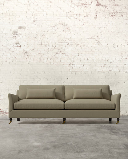 Alfie 97" Sofa with Brass Casters