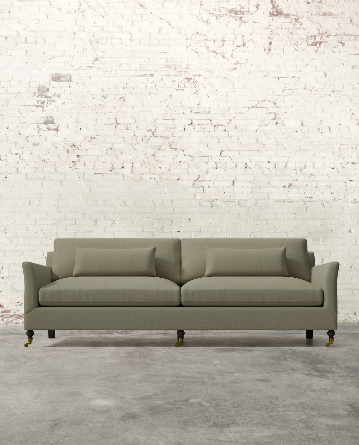 Alfie 97" Sofa with Brass Casters