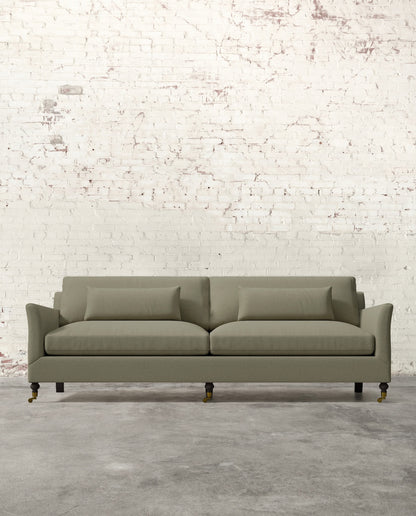 Alfie 97" Sofa with Brass Casters