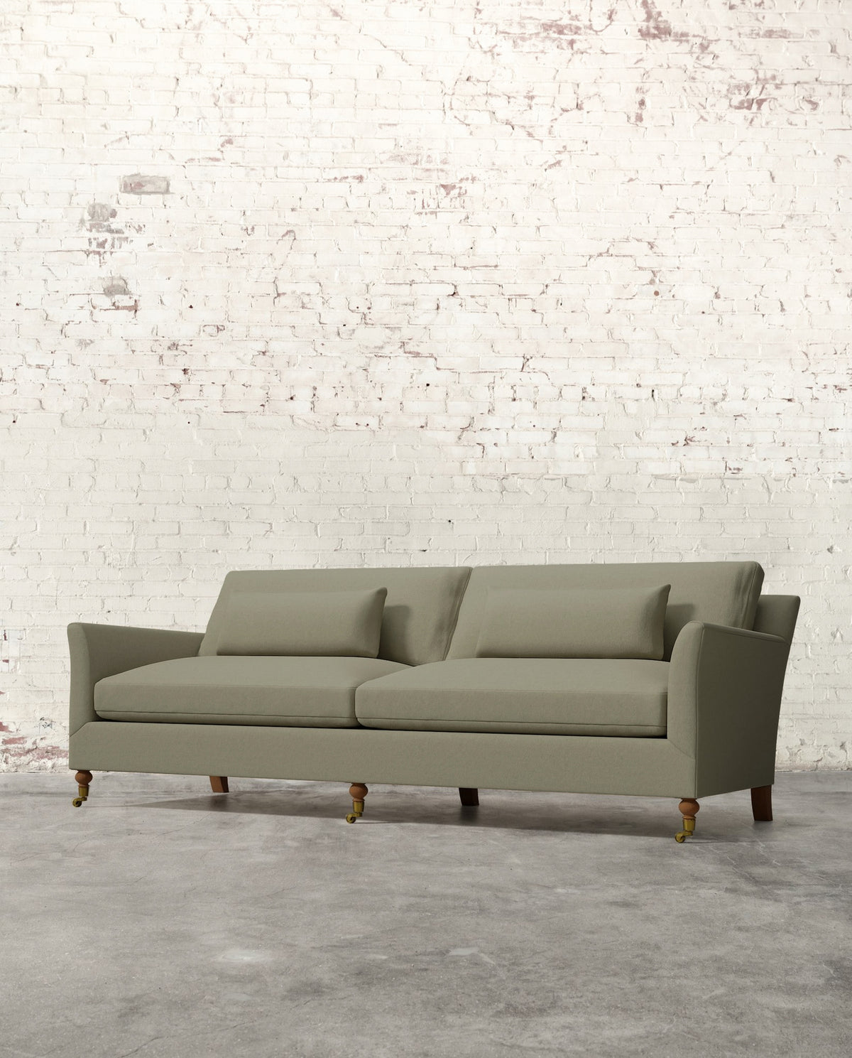 Alfie 97" Sofa with Brass Casters