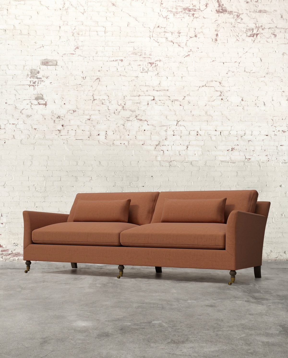 Alfie 97" Sofa with Brass Casters
