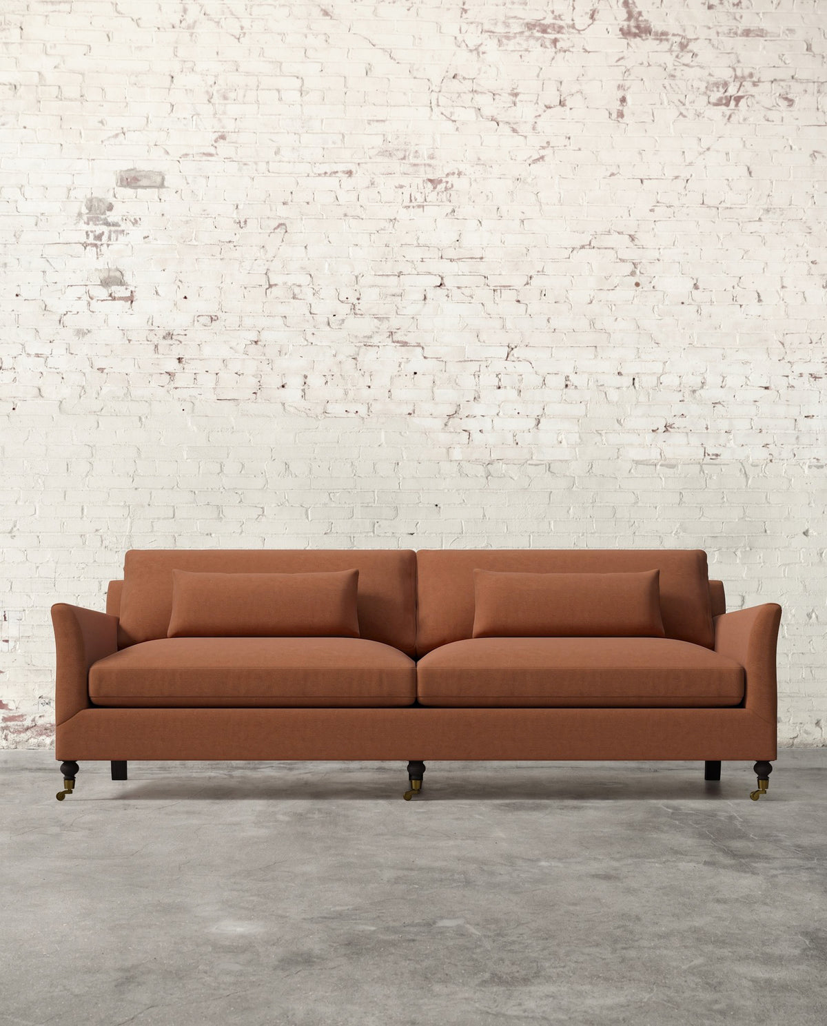 Alfie 97" Sofa with Brass Casters