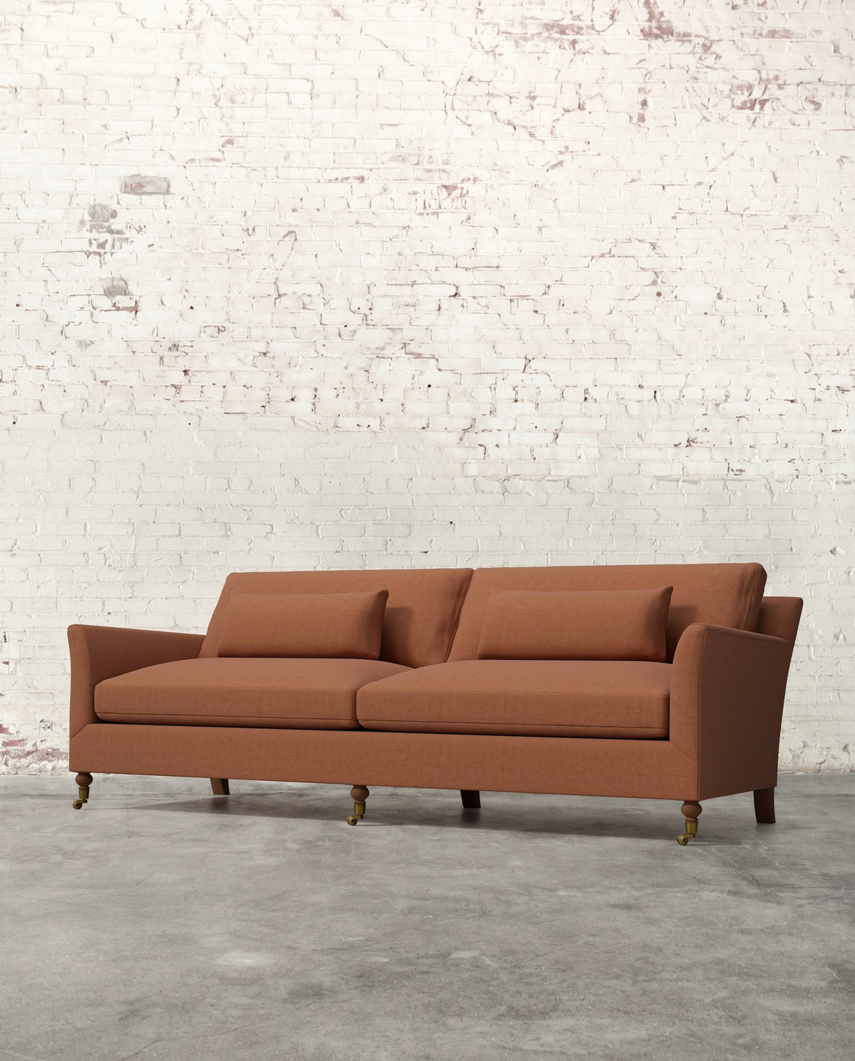 Alfie 97" Sofa with Brass Casters