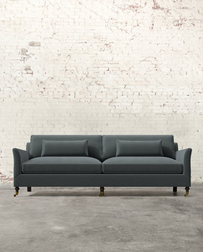 Alfie 97" Sofa with Brass Casters